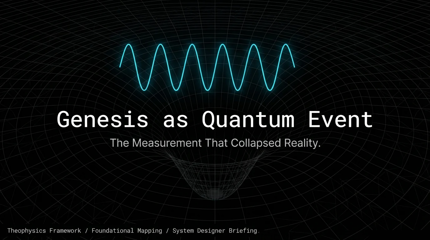 Genesis as Quantum Event — wavefunction visualization
