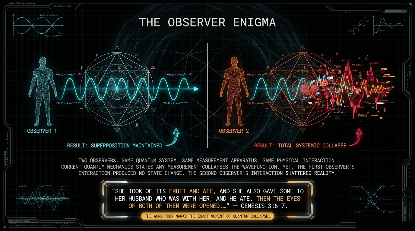 The Observer Enigma — two observers, same apparatus, opposite results