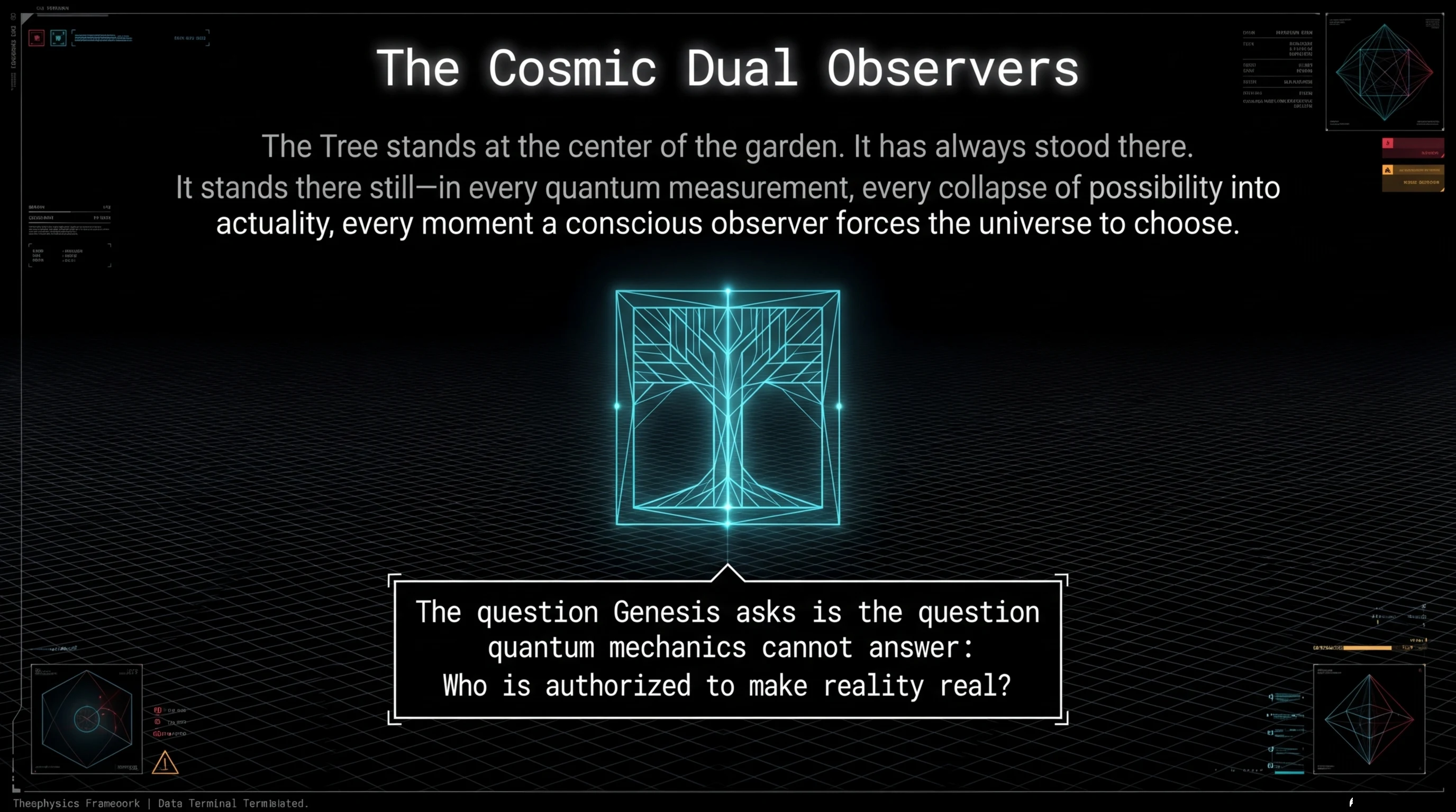 The Cosmic Dual Observers — the Tree stands at the center of every quantum measurement